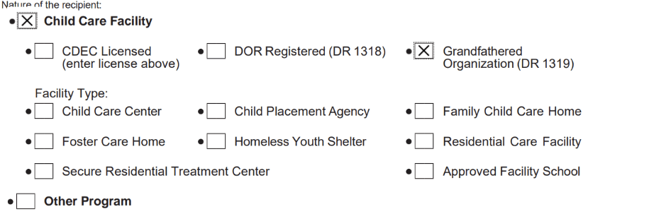 Child Care Contribution Tax Credit information